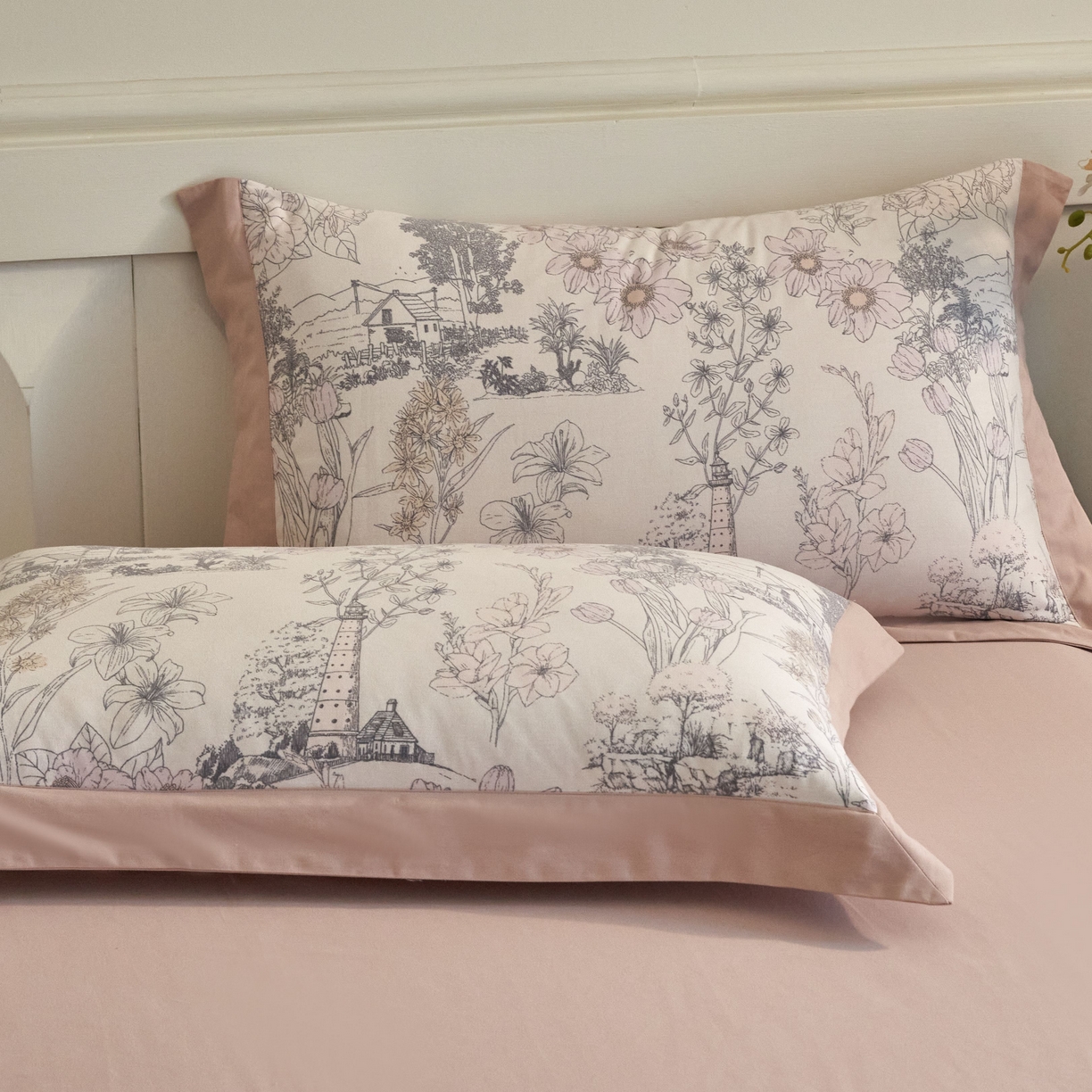 91家纺网 家纺一手货源 找家纺 慕晨 2025新款全棉纯棉磨毛轻奢数码印花直播热款四件套 美丽人生