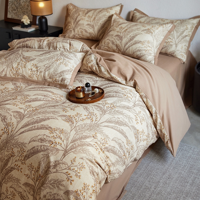 （总）安莱生活 2025新款全棉拼角印花磨毛四件套-花卉系列