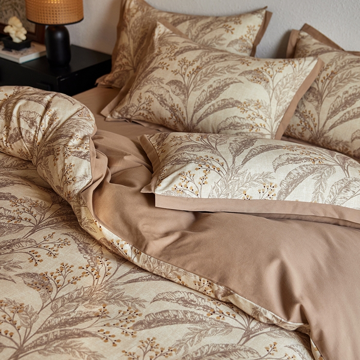 91家纺网 家纺一手货源 找家纺 （总）安莱生活 2025新款全棉拼角印花磨毛四件套-花卉系列