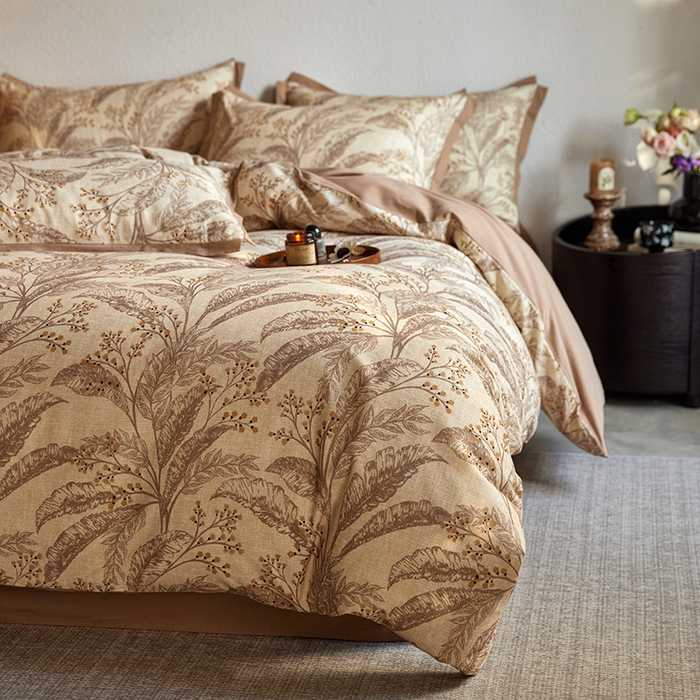 91家纺网 家纺一手货源 找家纺 （总）安莱生活 2025新款全棉拼角印花磨毛四件套-花卉系列