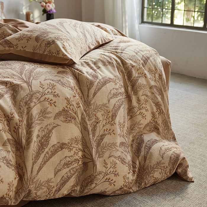 91家纺网 家纺一手货源 找家纺 （总）安莱生活 2025新款全棉拼角印花磨毛四件套-花卉系列