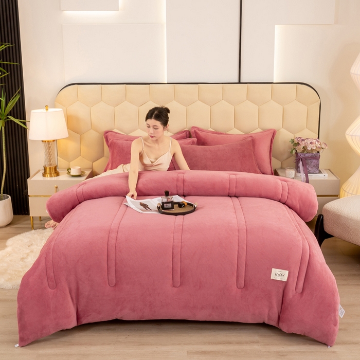 91家纺网 家纺一手货源 找家纺 （总）暖芯家纺 2025新款加厚保暖牛奶绒冬被