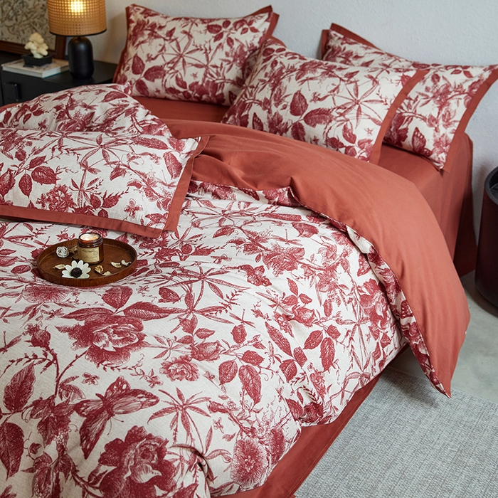 91家纺网 家纺一手货源 找家纺 （总）安莱生活 2025新款全棉拼角印花磨毛四件套-花卉系列