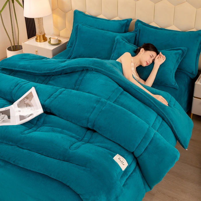 91家纺网 家纺一手货源 找家纺 （总）暖芯家纺 2025新款加厚保暖牛奶绒冬被