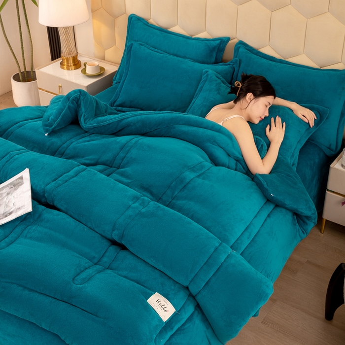 91家纺网 家纺一手货源 找家纺 （总）暖芯家纺 2025新款加厚保暖牛奶绒冬被