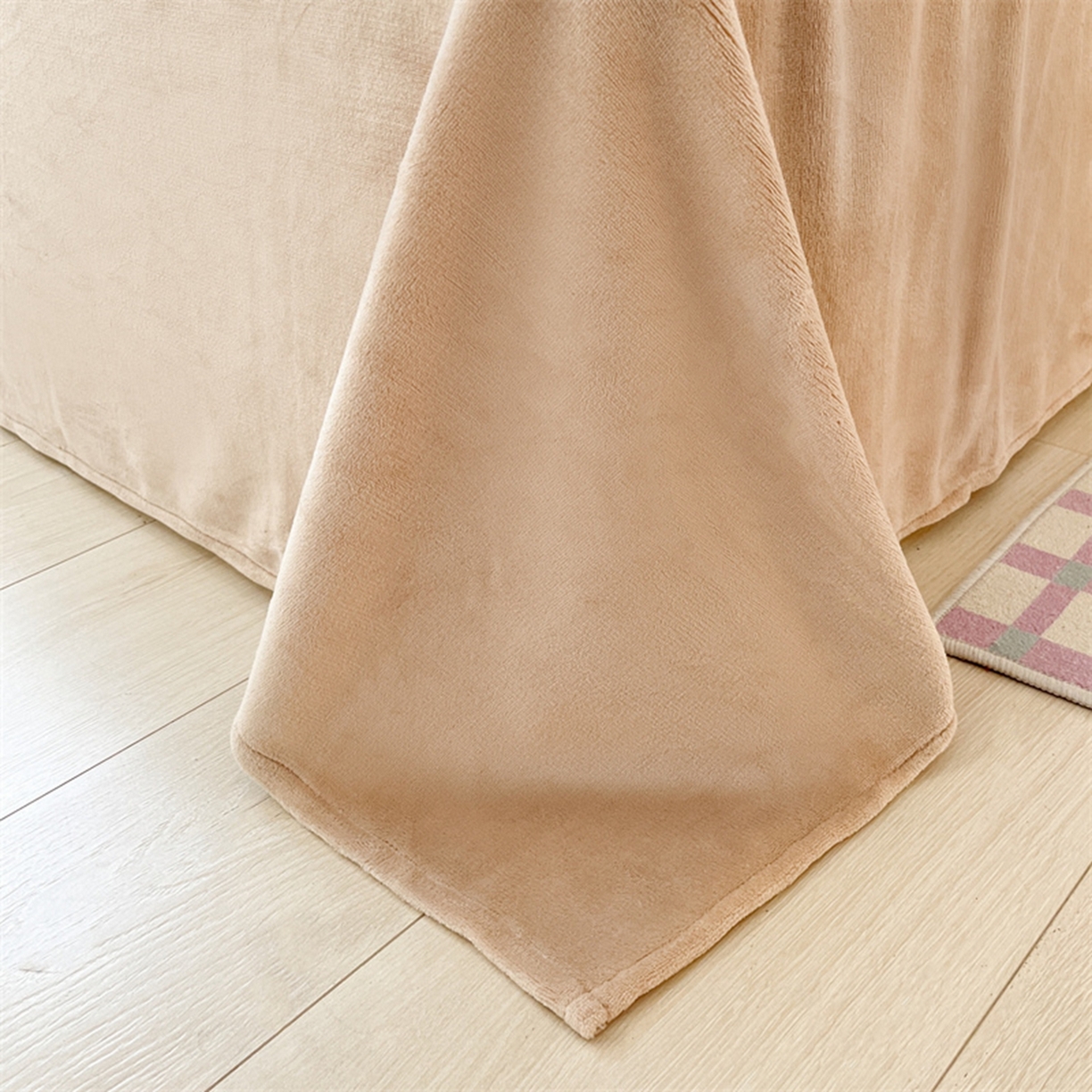 91家纺网 家纺一手货源 找家纺 绒裕家纺 2025秋冬新款230克8.5斤金貂绒牛奶绒四件套床单被套直播热款四件套 奶咖