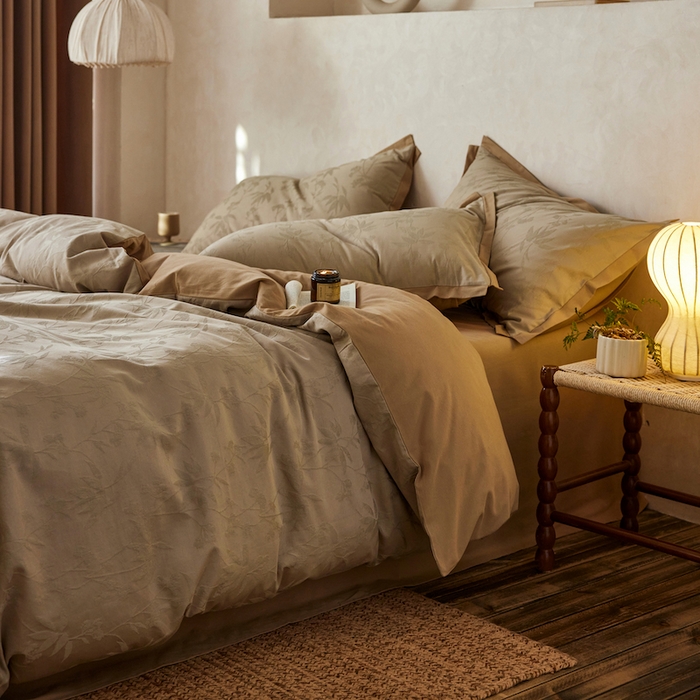 安莱生活 2025新款A类高定款新疆长绒棉提花拼角磨毛四件套-科罗拉 科罗拉-光巢