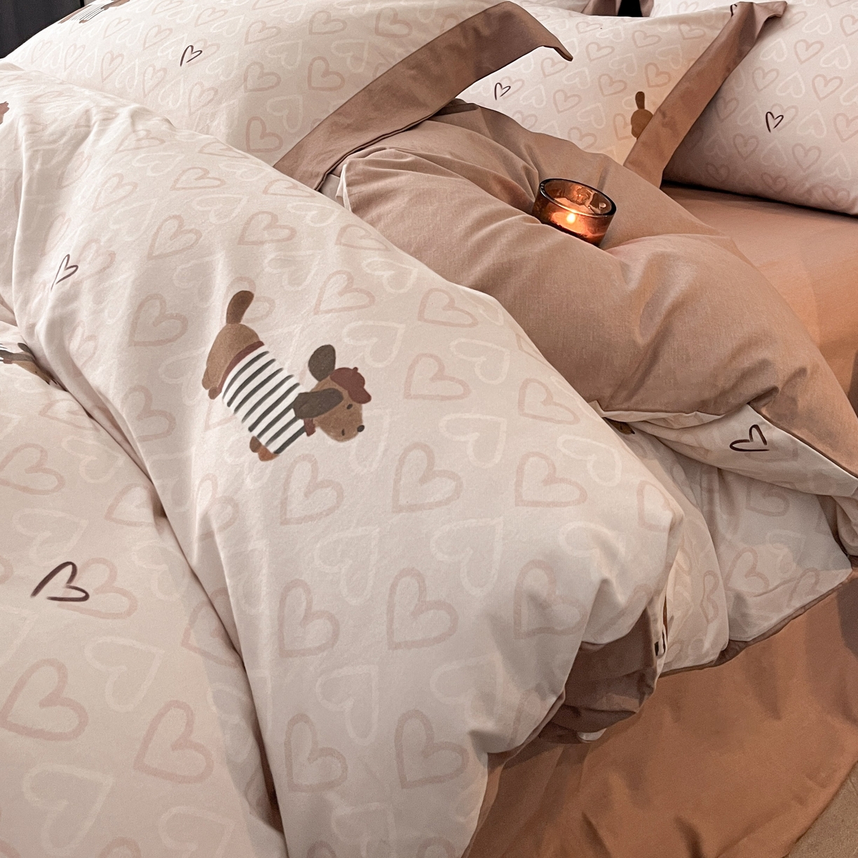 91家纺网 家纺一手货源 找家纺 慕晨 2025新款全棉纯棉磨毛轻奢数码印花直播热款四件套 旺趣