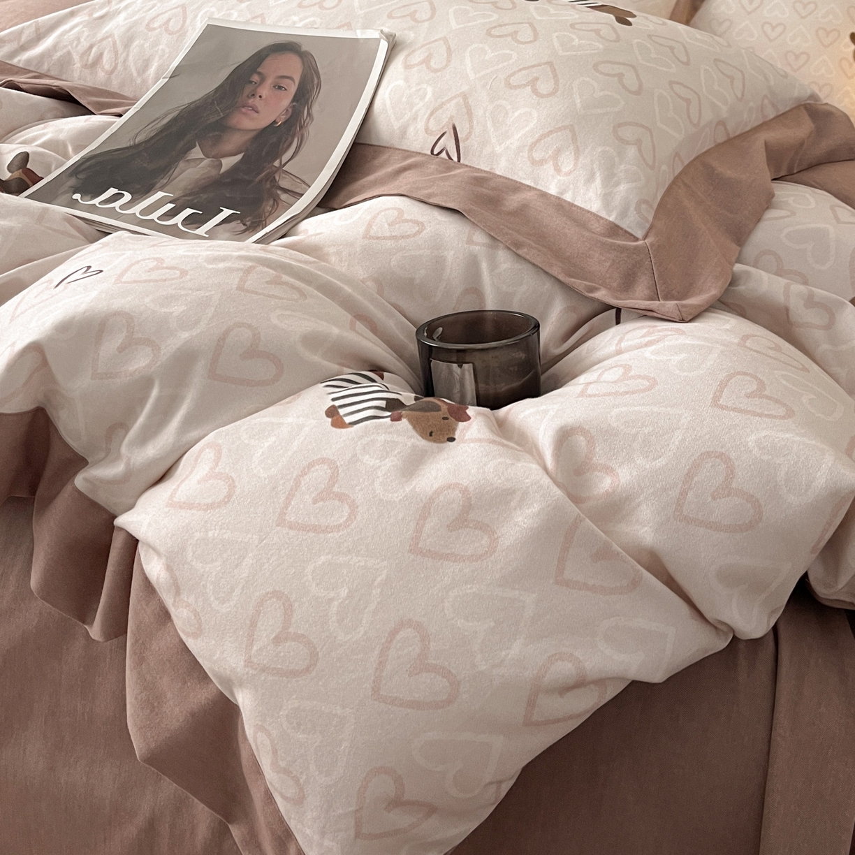 91家纺网 家纺一手货源 找家纺 慕晨 2025新款全棉纯棉磨毛轻奢数码印花直播热款四件套 旺趣