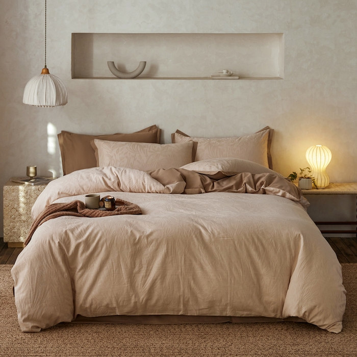 91家纺网 家纺一手货源 找家纺 安莱生活 2025新款A类高定款新疆长绒棉提花拼角磨毛四件套-科罗拉 科罗拉-小酣