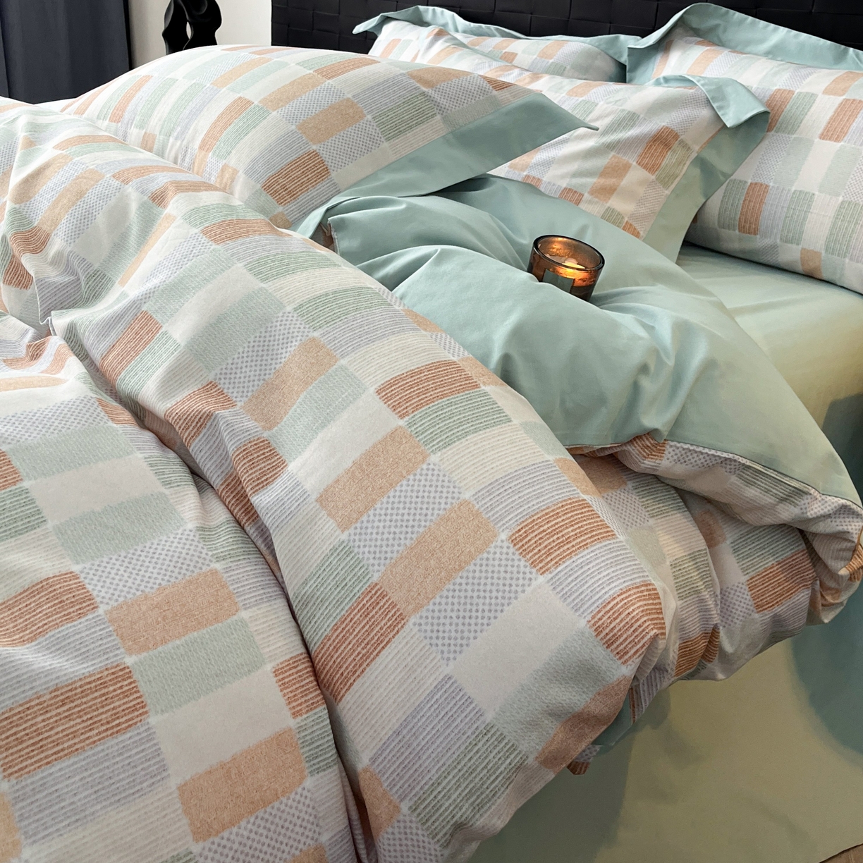 91家纺网 家纺一手货源 找家纺 慕晨 2025新款全棉纯棉磨毛轻奢数码印花直播热款四件套 闲偶