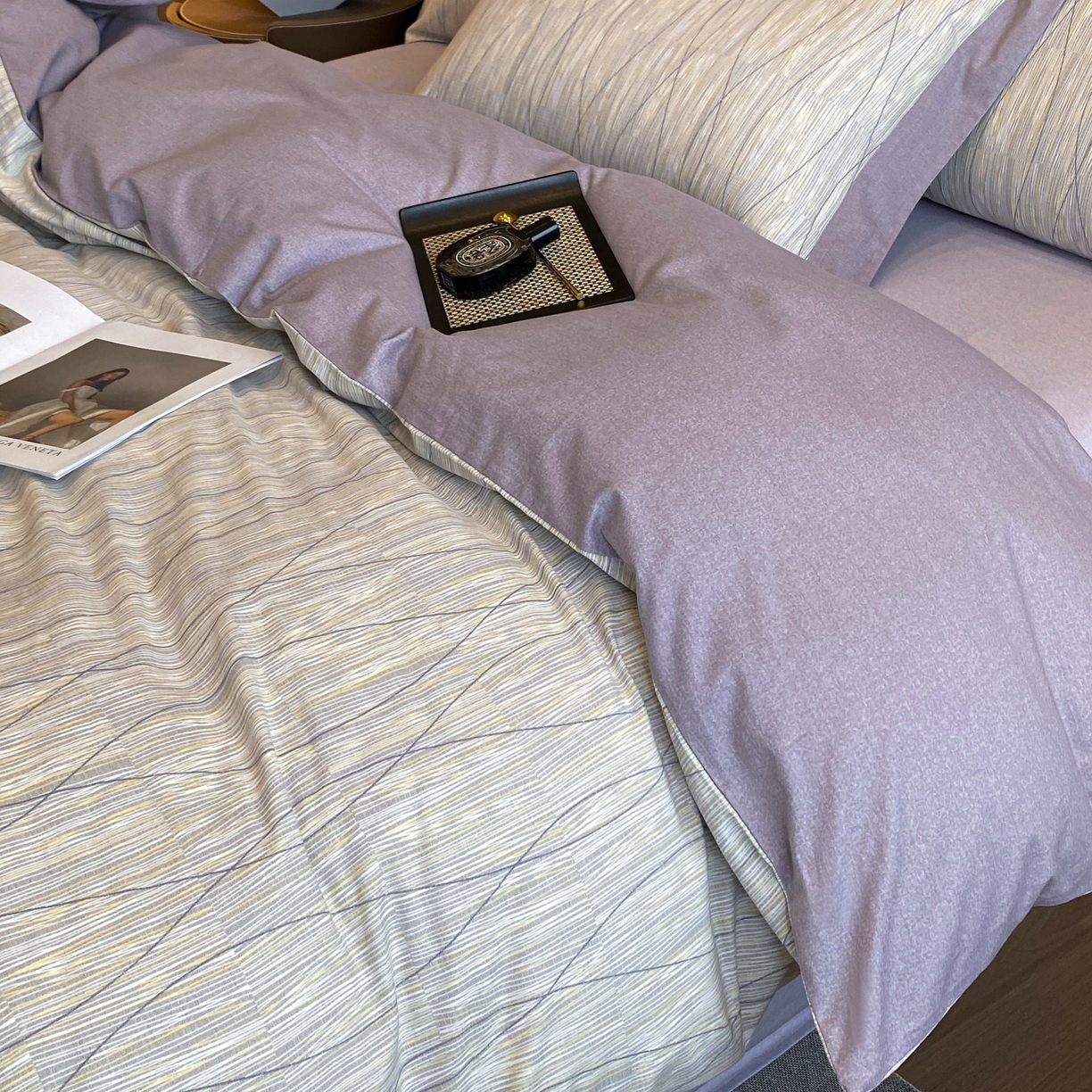 91家纺网 家纺一手货源 找家纺 慕晨 2025新款全棉纯棉磨毛轻奢数码印花直播热款四件套 寻意