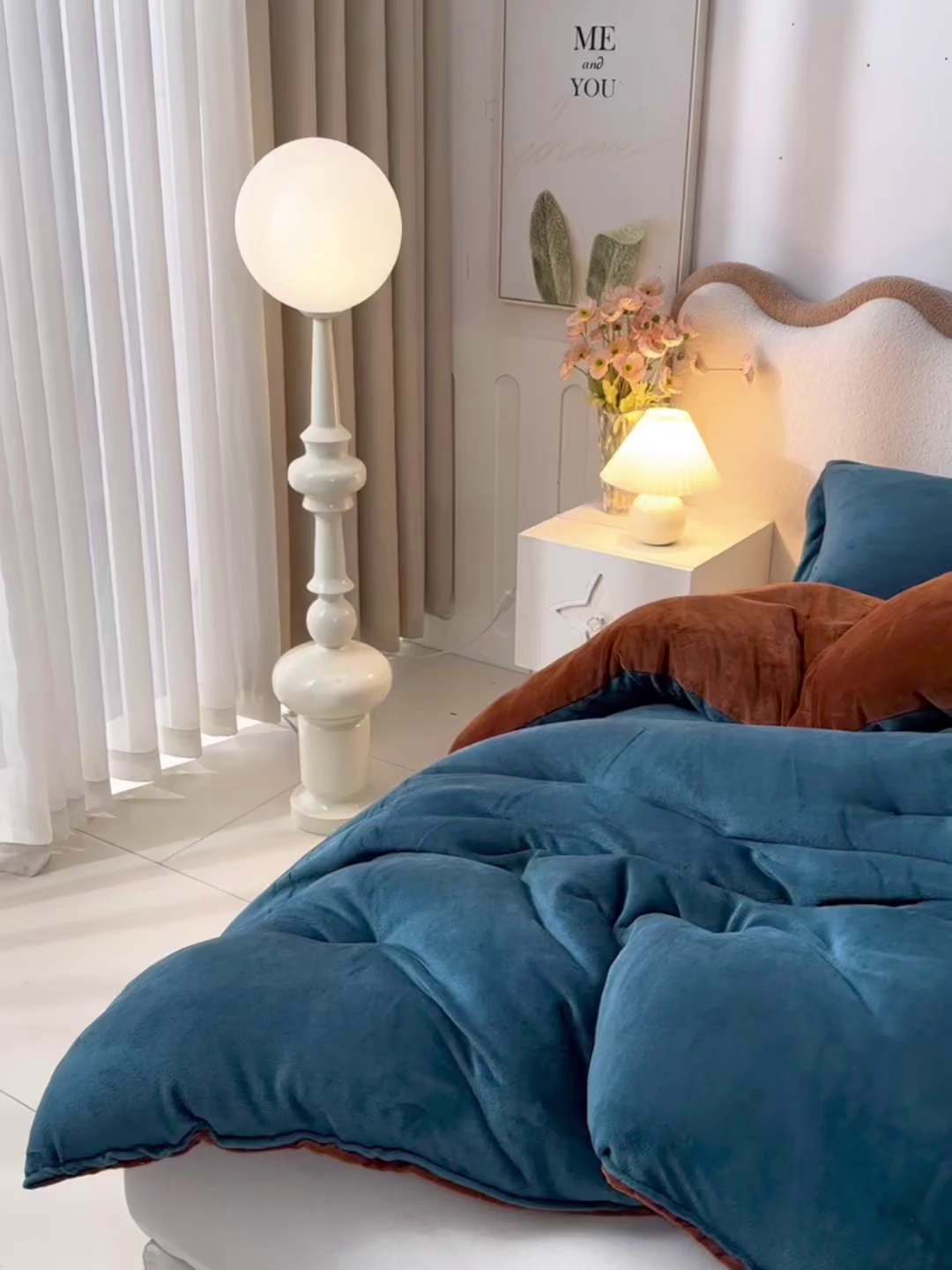 91家纺网 家纺一手货源 找家纺 锦逸家居 2025新款亲肤舒适牛奶绒羽丝棉冬被被子被芯 墨绿+深棕