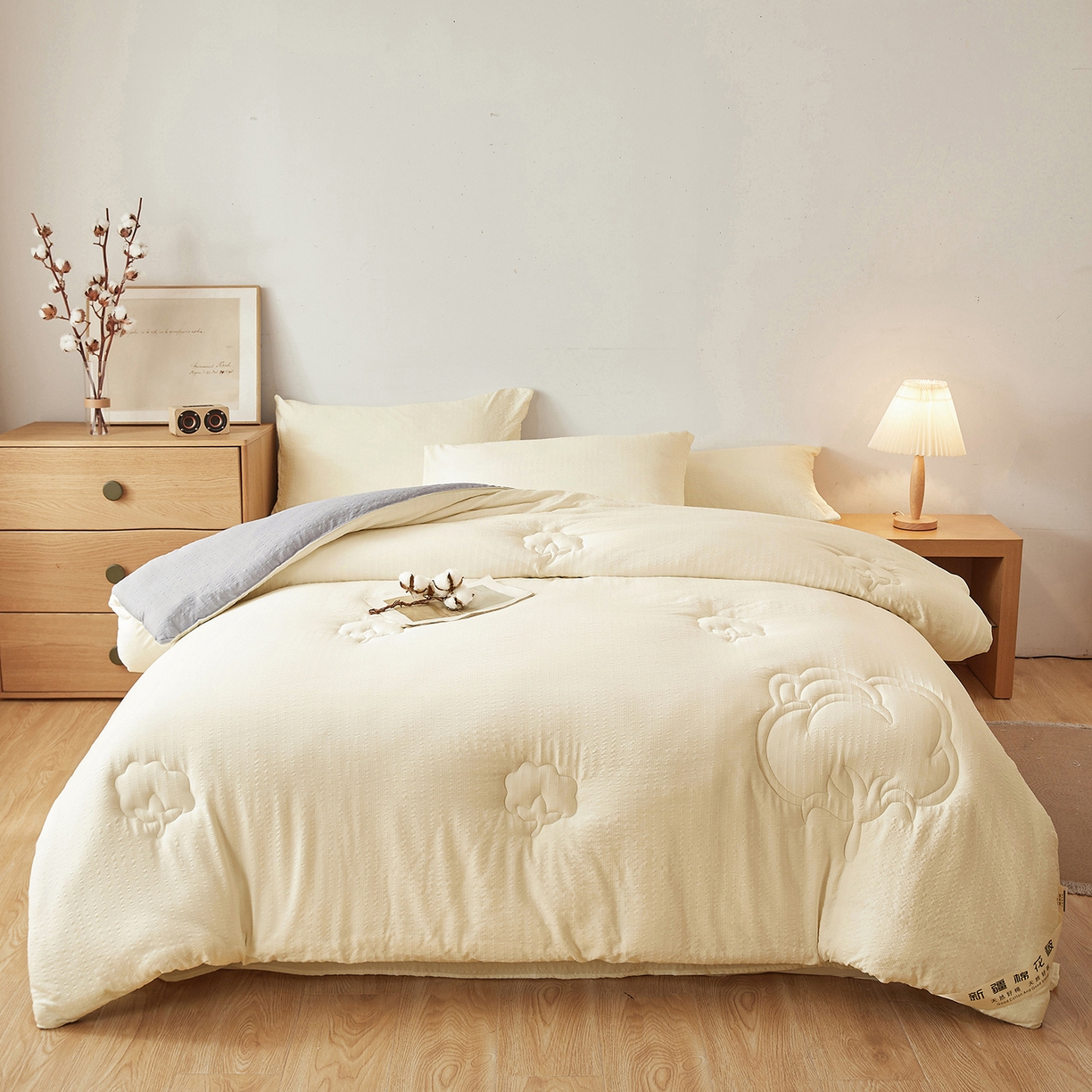 91家纺网 家纺一手货源 找家纺 （总）晓时候 2025新款泡泡纱新疆棉花被冬被春秋被被子被芯四季空调被