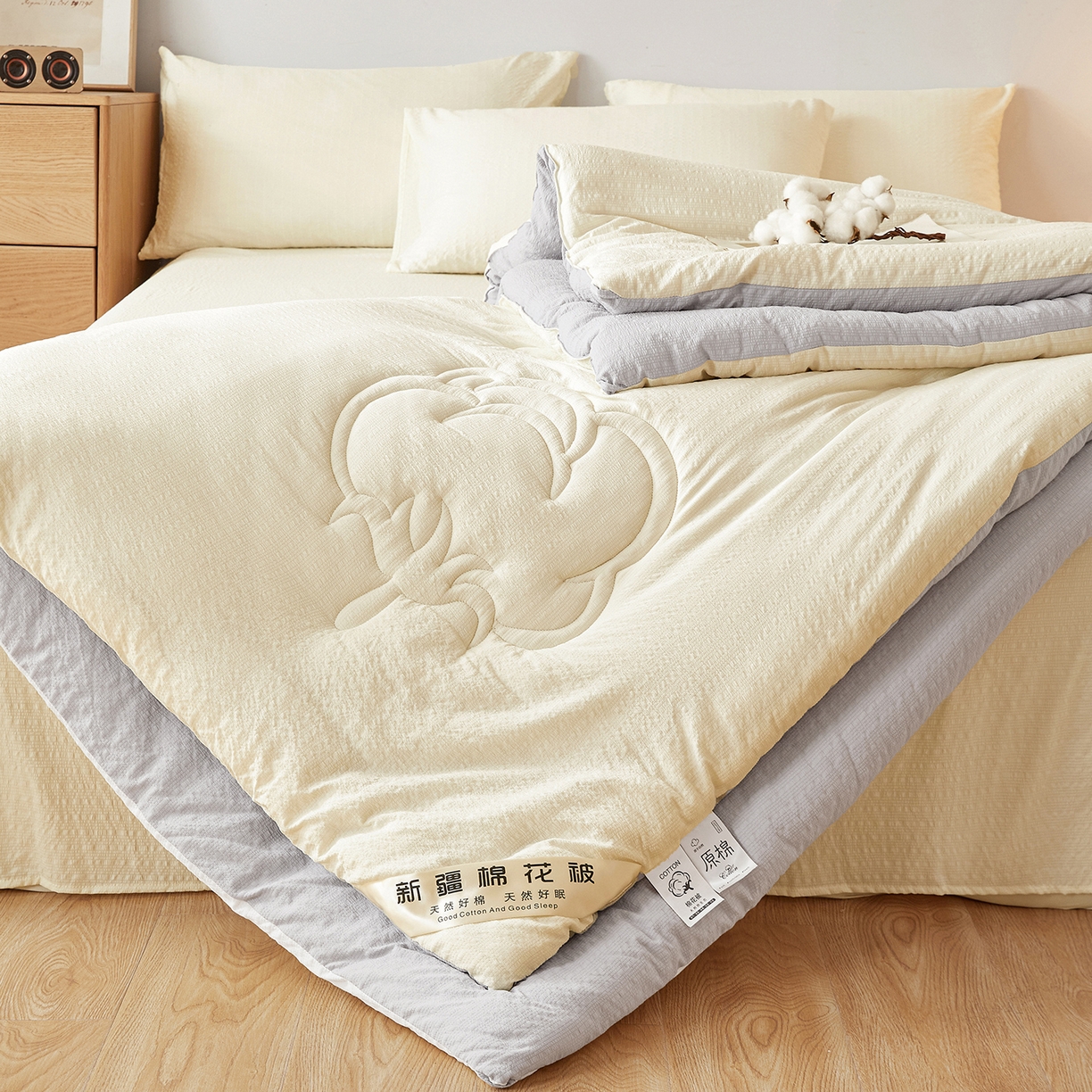 91家纺网 家纺一手货源 找家纺 （总）晓时候 2025新款泡泡纱新疆棉花被冬被春秋被被子被芯四季空调被