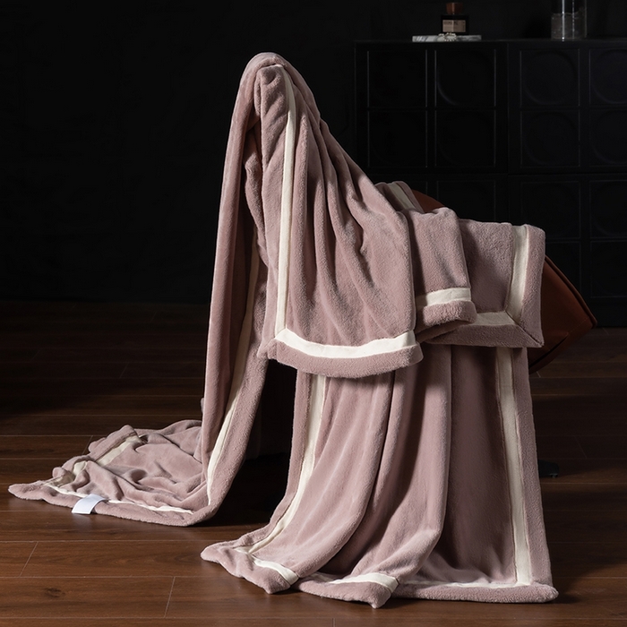 91家纺网 家纺一手货源 找家纺 网客家纺 2025新款7A抗菌抗静电舒适百搭毛绒毯 7A抗菌毯-公主粉