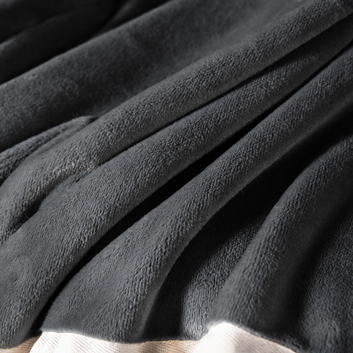 91家纺网 家纺一手货源 找家纺 网客家纺 2025新款7A抗菌抗静电舒适百搭毛绒毯 7A抗菌毯-金典灰