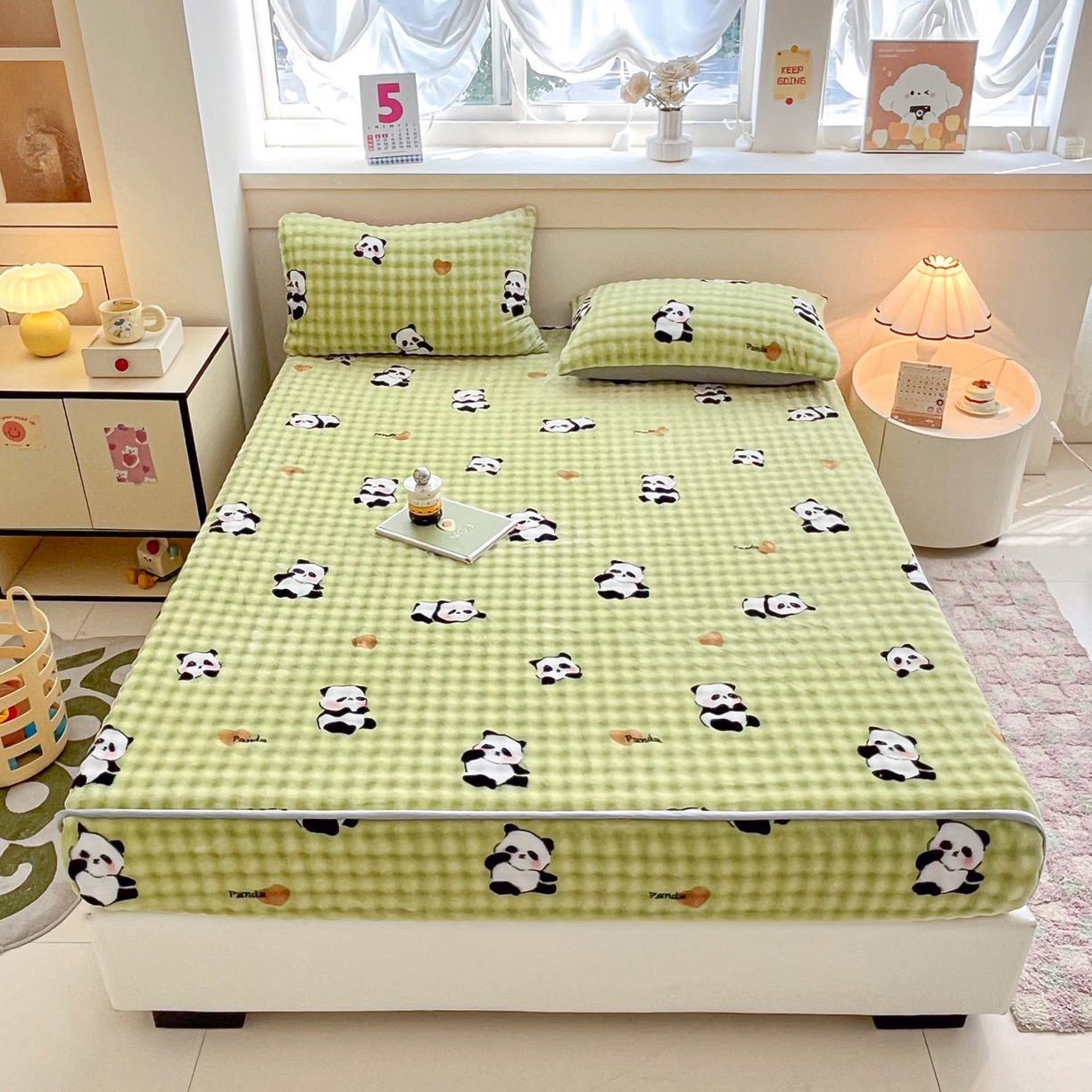 91家纺网 家纺一手货源 找家纺 慕梵家居 2025新款泡泡绒床笠泡泡兔绒床罩外贸可以定做尺寸单品床笠单件床笠 小胖哒