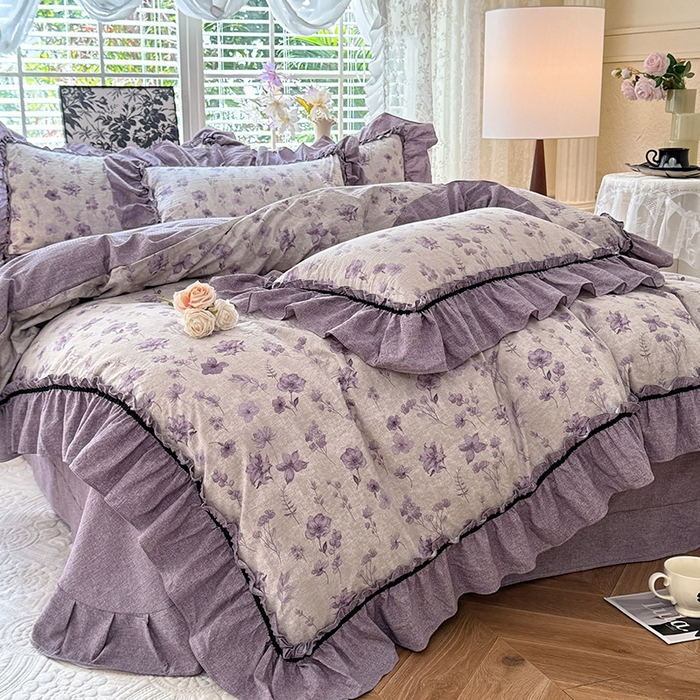 91家纺网 家纺一手货源 找家纺 （总）唐人居 2025新款水洗亚麻四件套