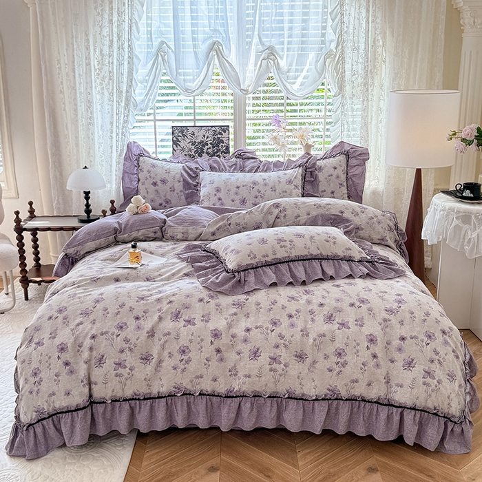 91家纺网 家纺一手货源 找家纺 （总）唐人居 2025新款水洗亚麻四件套