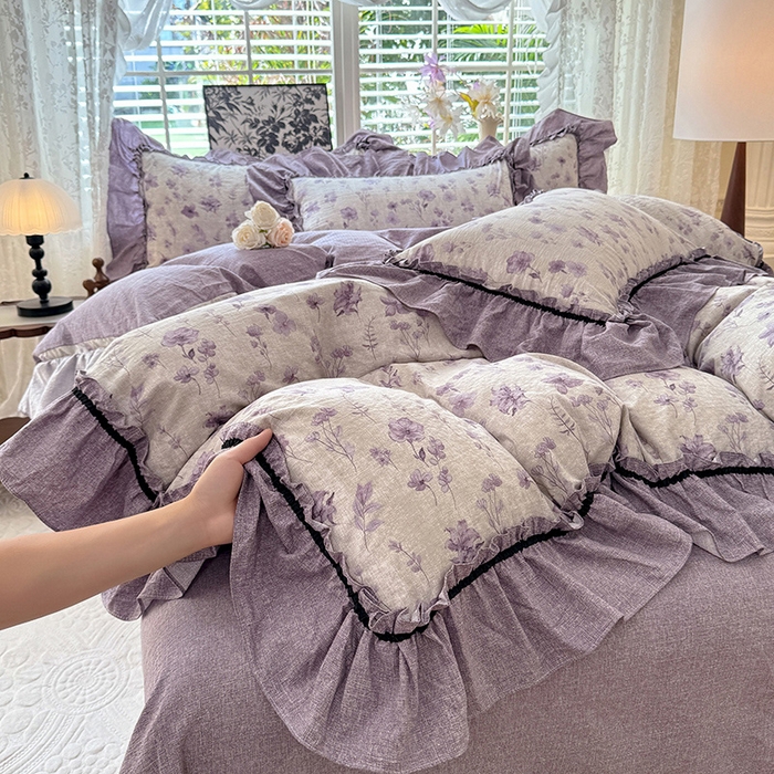 91家纺网 家纺一手货源 找家纺 （总）唐人居 2025新款水洗亚麻四件套