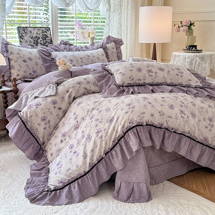 91家纺网 家纺一手货源 找家纺 （总）唐人居 2025新款水洗亚麻四件套