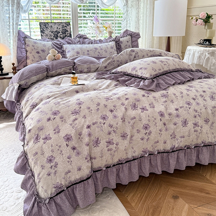 91家纺网 家纺一手货源 找家纺 （总）唐人居 2025新款水洗亚麻四件套