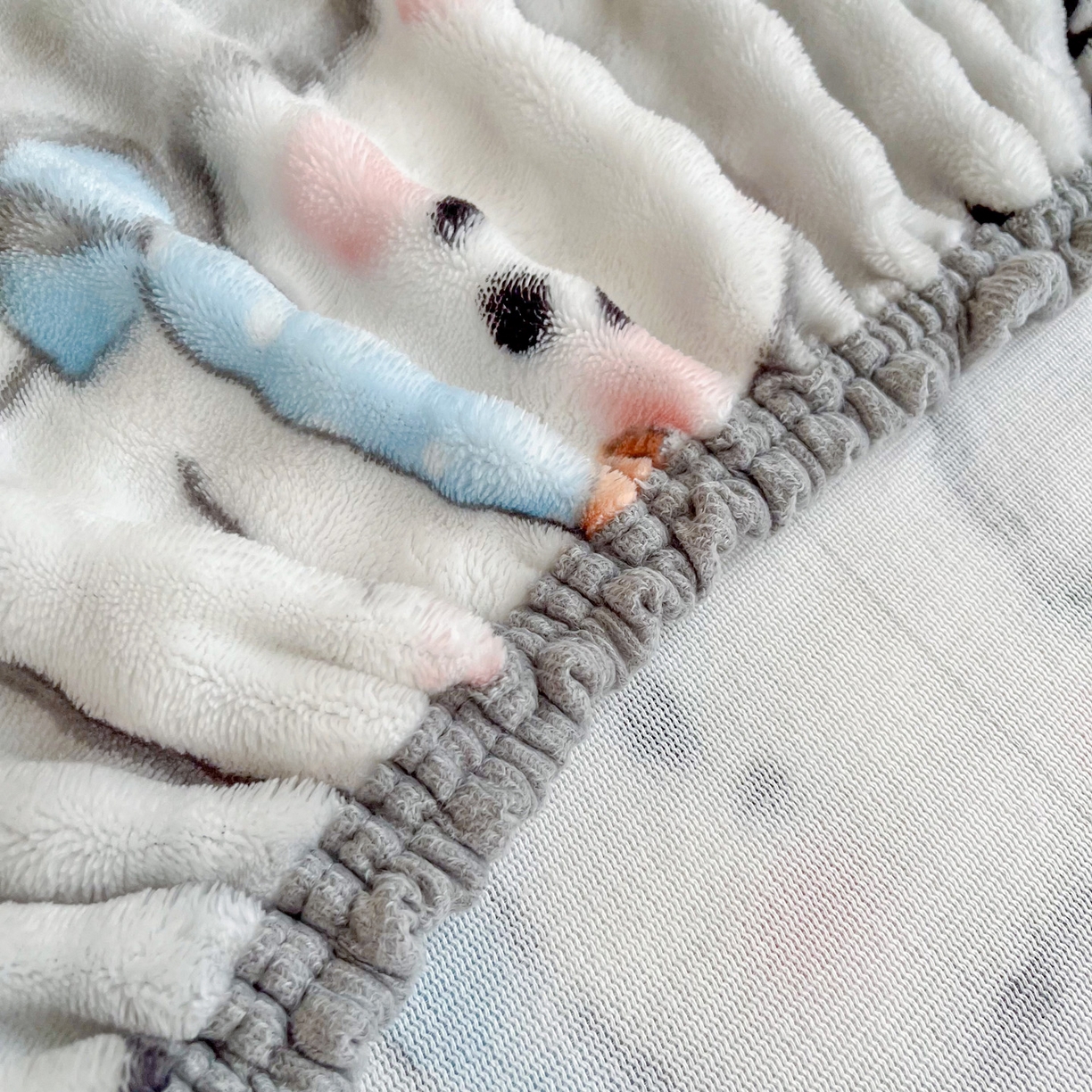 91家纺网 家纺一手货源 找家纺 慕梵家居 2025新款泡泡绒床笠泡泡兔绒床罩外贸可以定做尺寸单品床笠单件床笠 幸运狗