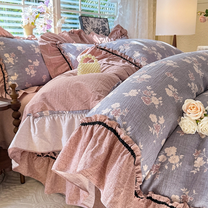 91家纺网 家纺一手货源 找家纺 （总）唐人居 2025新款水洗亚麻四件套