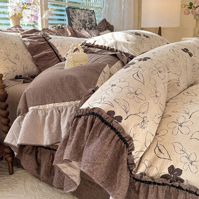 91家纺网 家纺一手货源 找家纺 （总）唐人居 2025新款水洗亚麻四件套