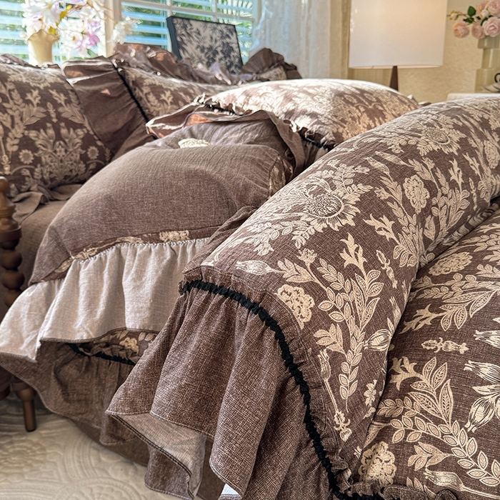 91家纺网 家纺一手货源 找家纺 （总）唐人居 2025新款水洗亚麻四件套