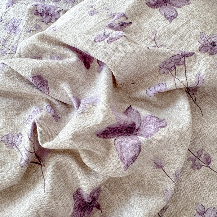 91家纺网 家纺一手货源 找家纺 唐人居 2025新款水洗亚麻四件套 云䋈间-紫