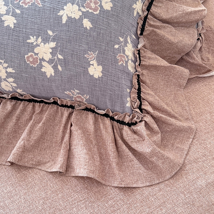 91家纺网 家纺一手货源 找家纺 唐人居 2025新款水洗亚麻四件套 夕颜-兰