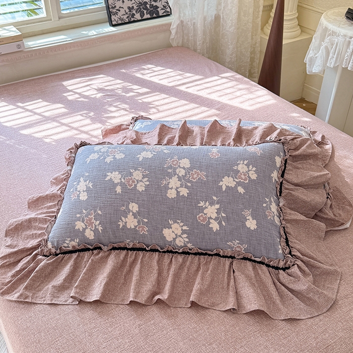 91家纺网 家纺一手货源 找家纺 唐人居 2025新款水洗亚麻四件套 夕颜-兰