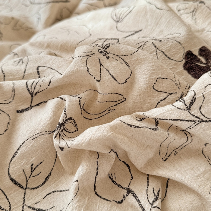 91家纺网 家纺一手货源 找家纺 唐人居 2025新款水洗亚麻四件套 芳华