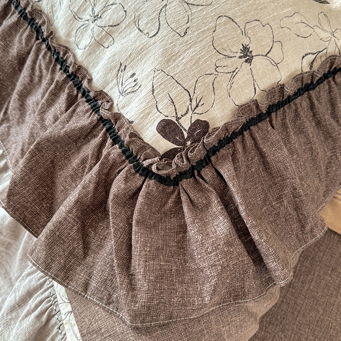 91家纺网 家纺一手货源 找家纺 唐人居 2025新款水洗亚麻四件套 芳华