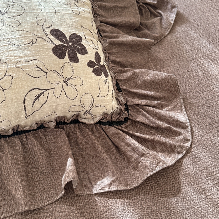 91家纺网 家纺一手货源 找家纺 唐人居 2025新款水洗亚麻四件套 芳华