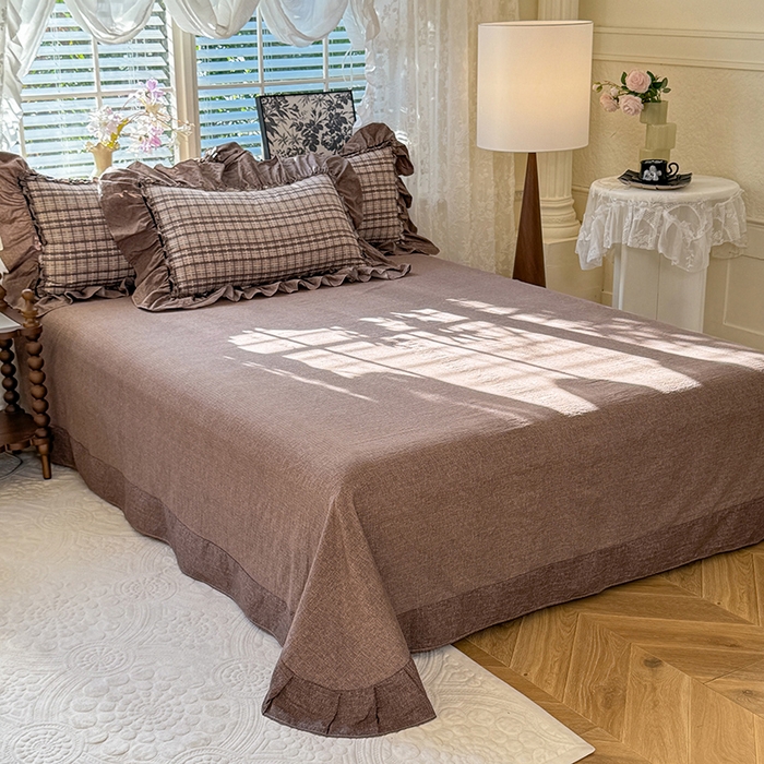 91家纺网 家纺一手货源 找家纺 唐人居 2025新款水洗亚麻四件套 眠屿