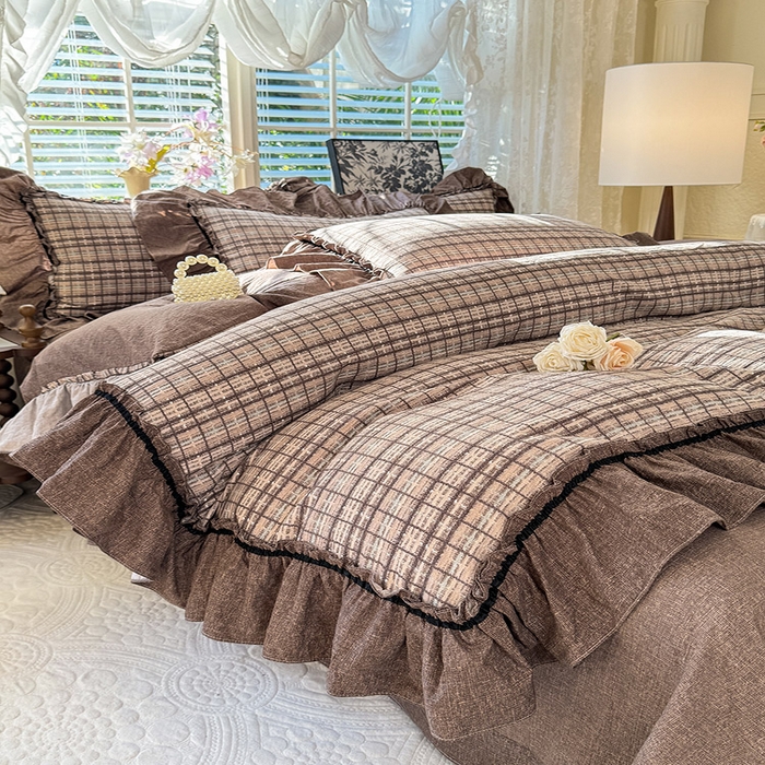 91家纺网 家纺一手货源 找家纺 唐人居 2025新款水洗亚麻四件套 眠屿