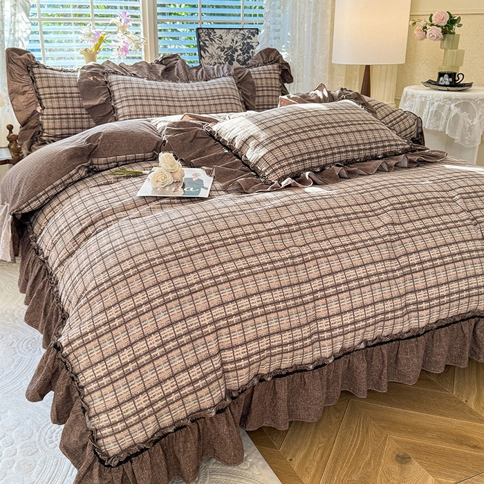 91家纺网 家纺一手货源 找家纺 唐人居 2025新款水洗亚麻四件套 眠屿