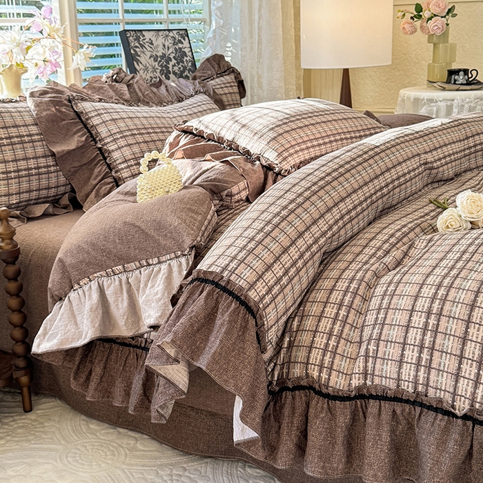 91家纺网 家纺一手货源 找家纺 唐人居 2025新款水洗亚麻四件套 眠屿