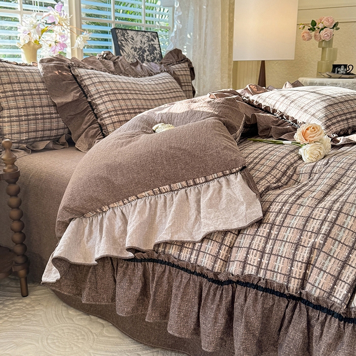 91家纺网 家纺一手货源 找家纺 唐人居 2025新款水洗亚麻四件套 眠屿