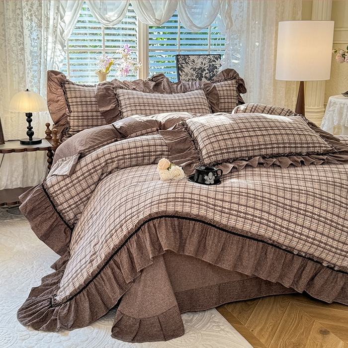 91家纺网 家纺一手货源 找家纺 唐人居 2025新款水洗亚麻四件套 眠屿