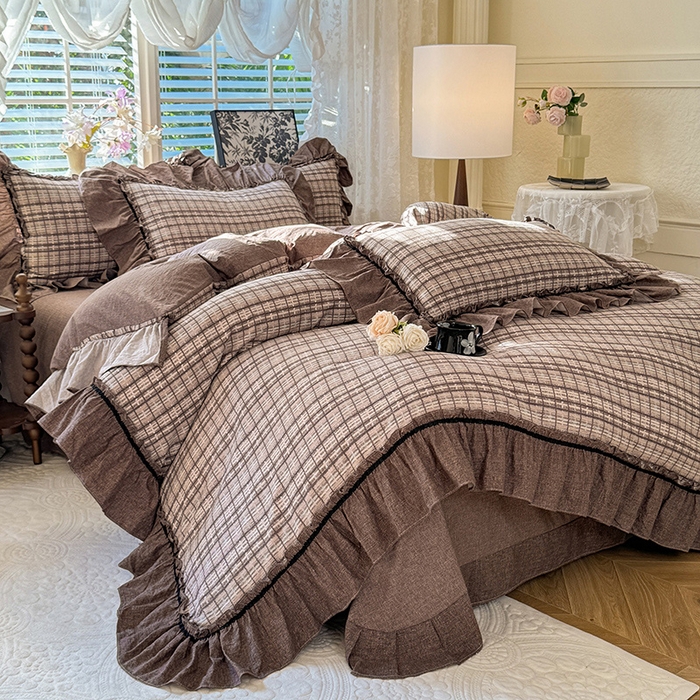 91家纺网 家纺一手货源 找家纺 唐人居 2025新款水洗亚麻四件套 眠屿