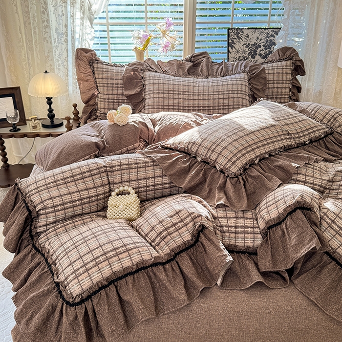 91家纺网 家纺一手货源 找家纺 唐人居 2025新款水洗亚麻四件套 眠屿