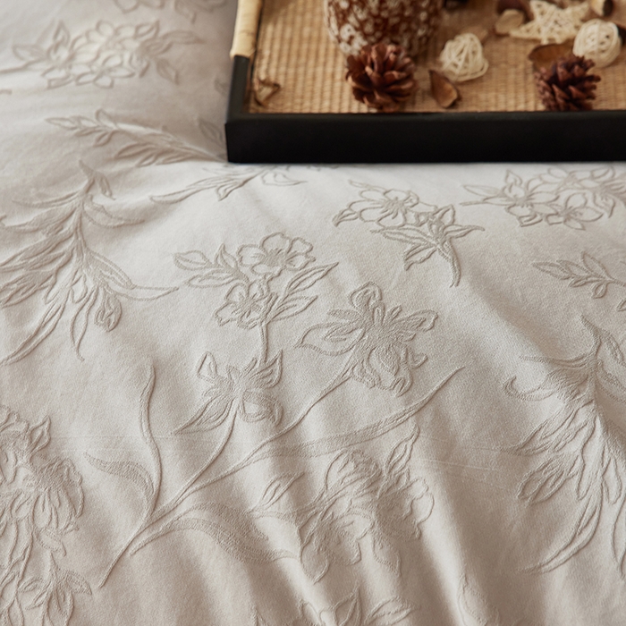 91家纺网 家纺一手货源 找家纺 风向标家纺 2025新款全棉纯棉提花磨毛四件套-蝶影繁花系列 繁花-馥香