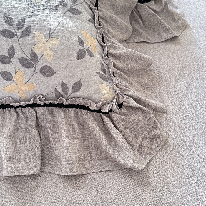 91家纺网 家纺一手货源 找家纺 唐人居 2025新款水洗亚麻四件套 蔓叶兰