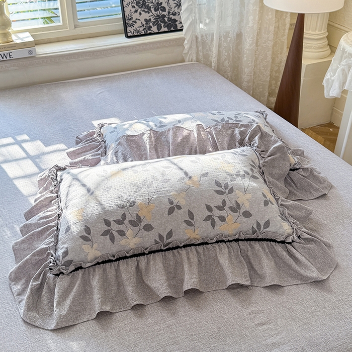 91家纺网 家纺一手货源 找家纺 唐人居 2025新款水洗亚麻四件套 蔓叶兰