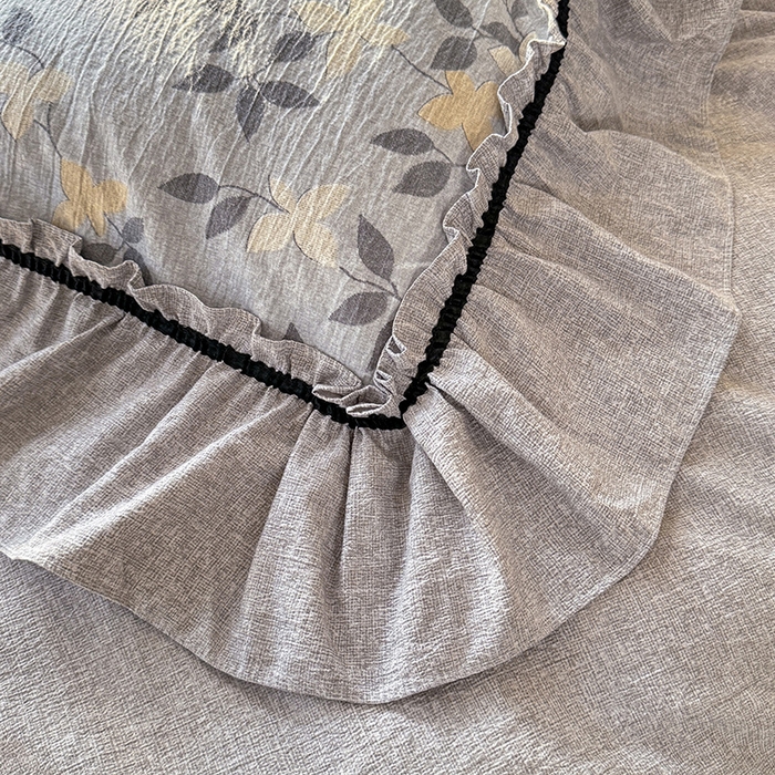 91家纺网 家纺一手货源 找家纺 唐人居 2025新款水洗亚麻四件套 蔓叶兰