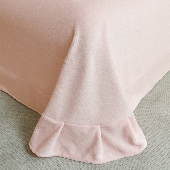 91家纺网 家纺一手货源 找家纺 （总）极简 2025新款立体雕花牛奶绒碎边四件套-米娅